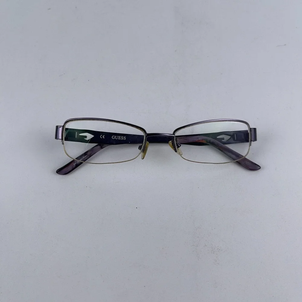 Guess GU2215‎ PUR Women's Eyeglasses Frame Purple Metal Half Rim 51-18-135 mm